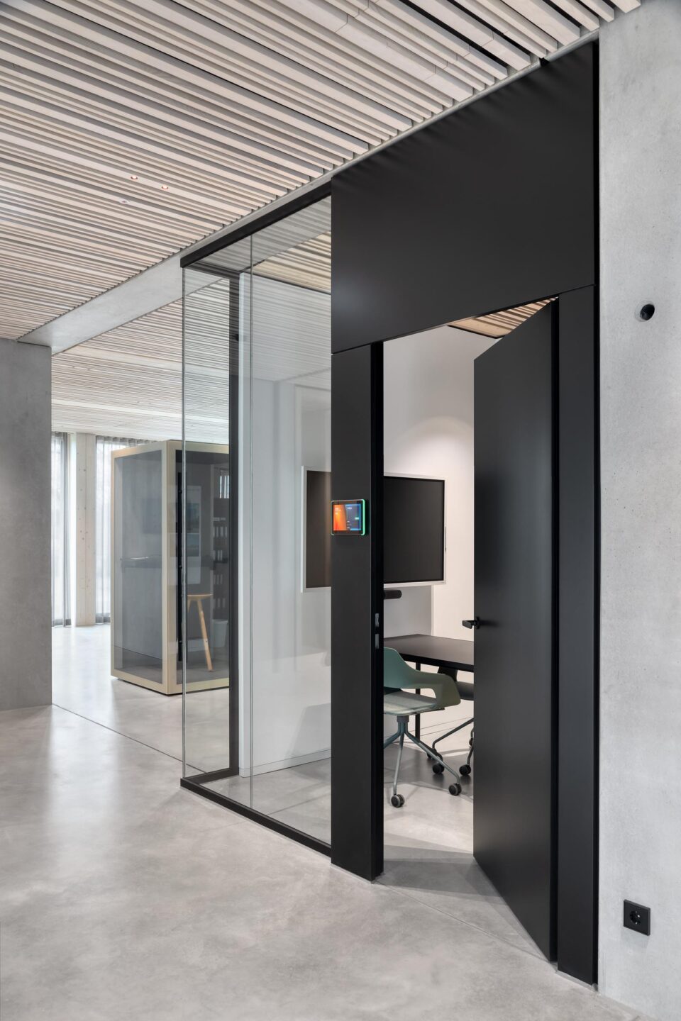 Nething Architects | black door leading to workspaces